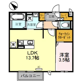 ヴェルドミールII【1階】の間取り