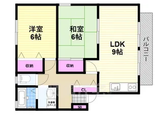パークハイム南花田B棟【1階】の間取り