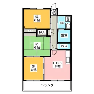 フォレット緑ヶ丘【6階】の間取り