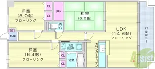 フォンティーヌ・スガワラ【5階】の間取り