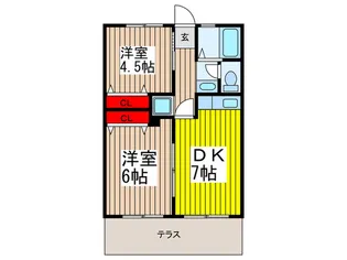 ハリホック【1階】の間取り