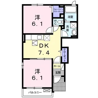 オリーブA・B【1階】の間取り