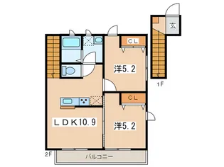 パーチヒルズ青葉台【2階】の間取り
