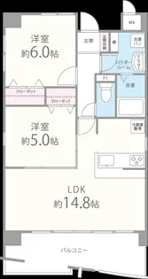 ポエム夢咲【5階】の間取り