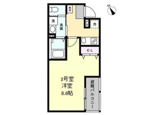 ベイルーム相模原清新セレーナ【2階】の間取り