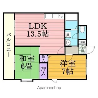 ウインズフジ【5階】の間取り