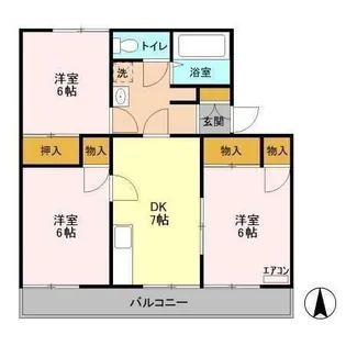 大崎台グリーンタウン6B【2階】の間取り