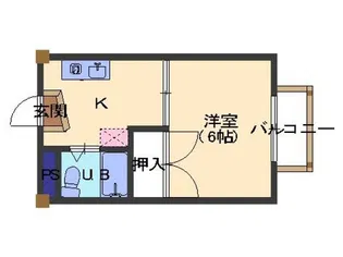 屋代ハイツ田中【1階】の間取り