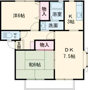 サンプレイスジョウナンA【1階】の間取り