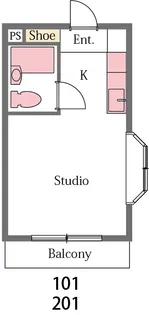 日進飯能マンション【2階】の間取り