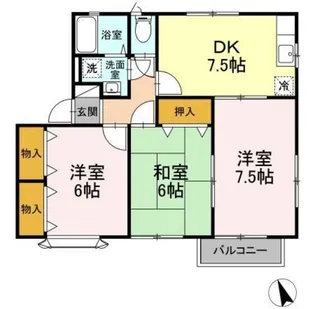シャルマンすずかけ A【2階】の間取り