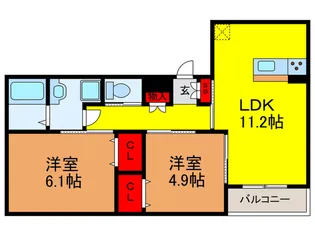 LuXe梶町【2階】の間取り
