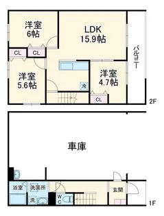 ガレージハウス鷲宮駅の間取り