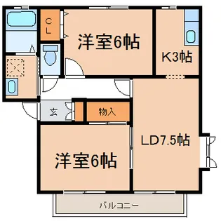 フラワーレジデンスさかえIIB【2階】の間取り