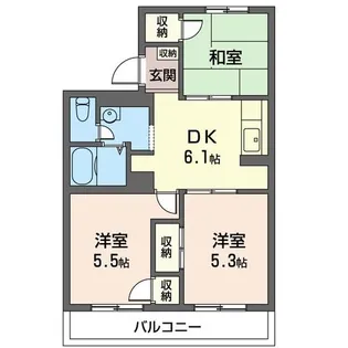 ウッドスクエア二俣川B【3階】の間取り