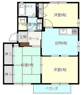 ジュネス南蔵王B棟【1階】の間取り
