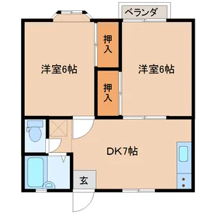 ヴェルデ・パルコB【1階】の間取り