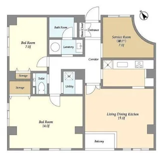 カステーオ目黒原町【1階】の間取り