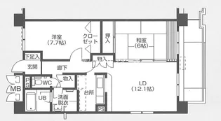 福岡県福岡市中央区渡辺通1【マンション】の間取り