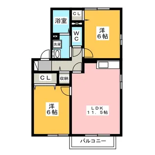 リベェルティA【1階】の間取り