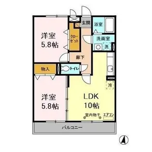 グレースヒルズII【3階】の間取り