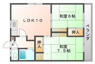 リブ桜川B【1階】の間取り