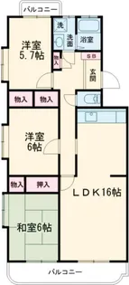 第3朋友レジデンス【3階】の間取り