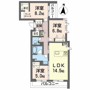 グランメゾン南浅田【3階】の間取り