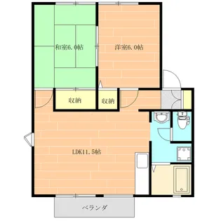 リバーハイツ【2階】の間取り