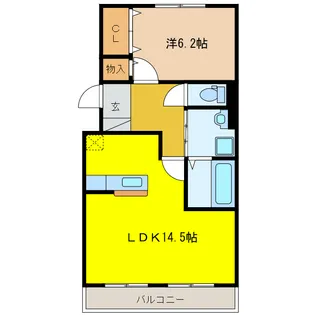 岐阜県大垣市中ノ江3【アパート】の間取り