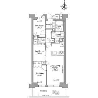 東京都東村山市富士見町1【マンション】の間取り
