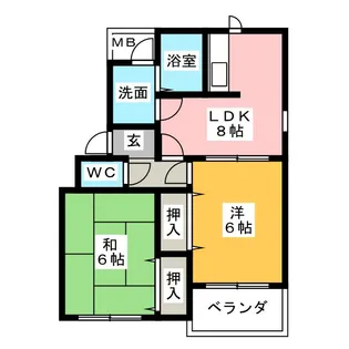 ハイツブロード【2階】の間取り