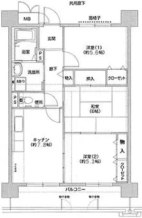 コーシャハイツ相生【5階】の間取り