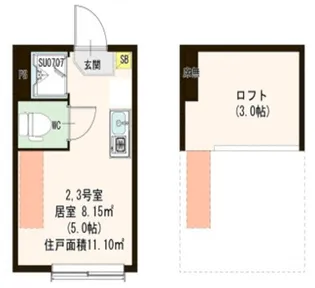 ハーモニーテラス中村橋【1階】の間取り
