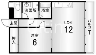 シャトー桃山【6階】の間取り