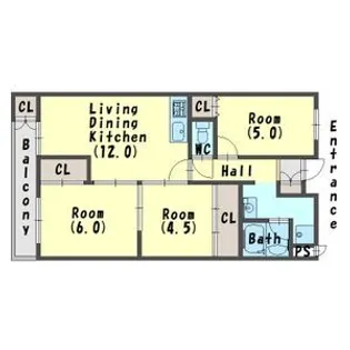 ベレール交北【3階】の間取り