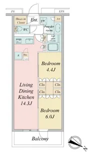 ブランシエスタ目黒中央町【2階】の間取り