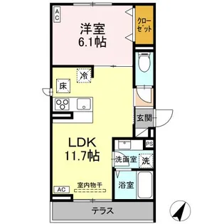 東京都清瀬市野塩5【アパート】の間取り