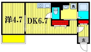 1DKの間取り画像