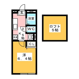 カシェットドランジュ【1階】の間取り