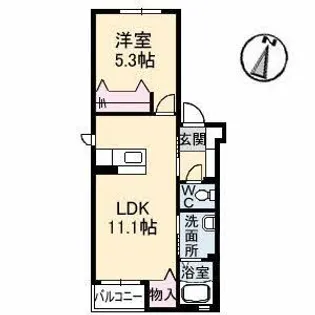 ラ・フルール プリムヴェール【2階】の間取り
