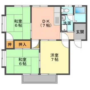シャイン沖野上【2階】の間取り