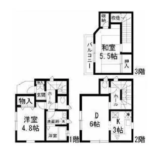 東京都世田谷区代沢1【一戸建】の間取り