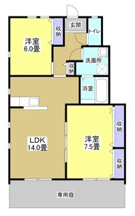 コートフルールC【1階】の間取り