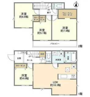 東京都八王子市川口町【一戸建】の間取り