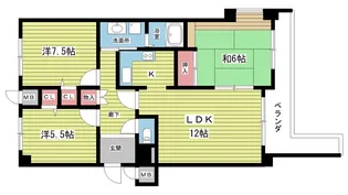 大阪府豊中市向丘3【マンション】の間取り
