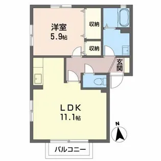 ビューバレー北中央 D【1階】の間取り