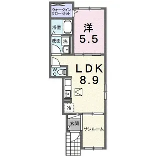 サニーフラットIII【1階】の間取り