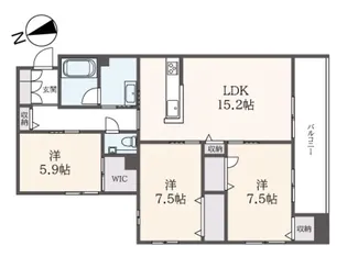 ウィズプラス大船【1階】の間取り