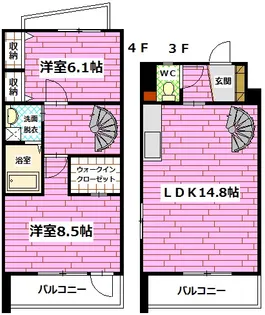 広島県広島市安佐南区西原9【マンション】の間取り